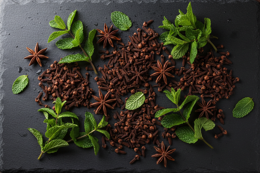 highest concentration polyphenol sources - cloves, star anise and peppermint