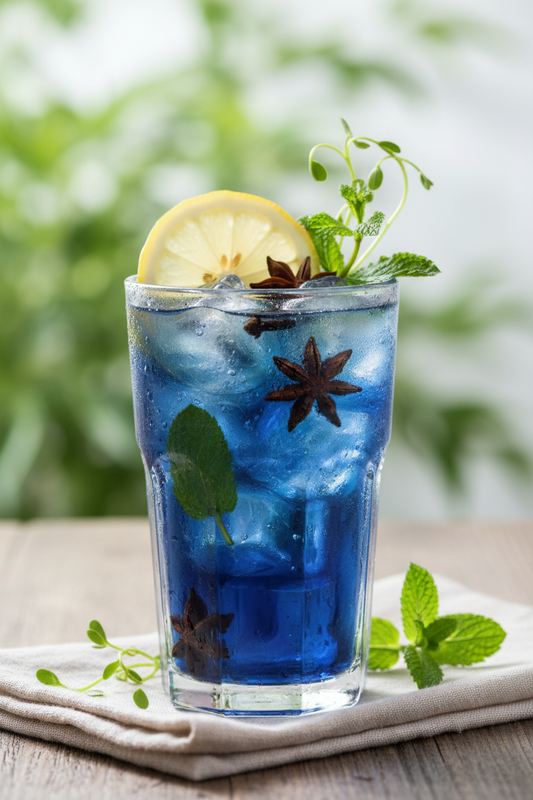 Polyphenol rich tea over ice in the summer