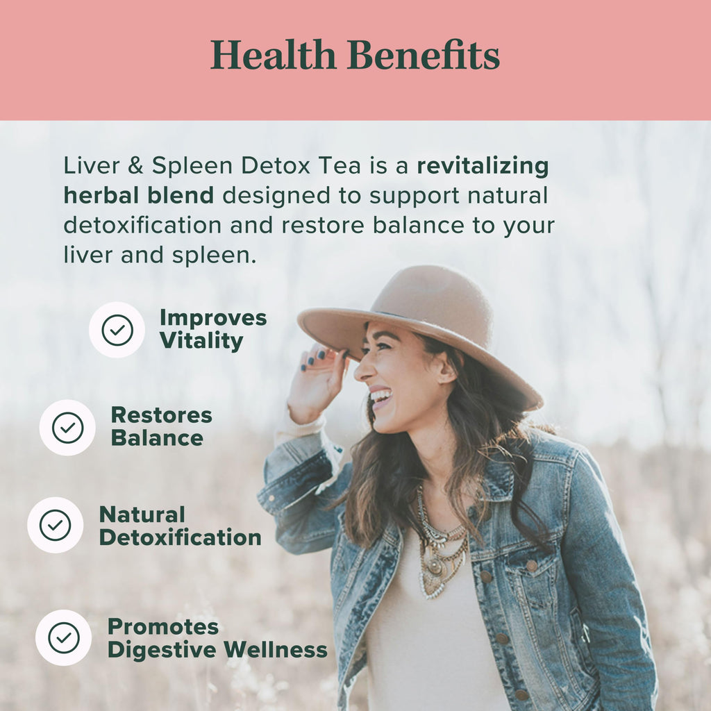 Jade Tea Organic Dandelion Root Tea For Liver Detox & Spleen Detox - Burdock Root, Ginger Root, & Orange Peel - Supports Liver, Gallbladder & Spleen Health - Apple Cinnamon Flavor