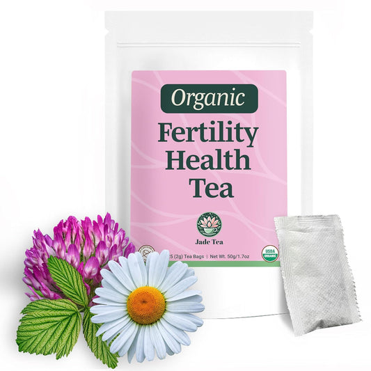 Organic Women's Fertility Tea - Red Raspberry Leaf, Lady’s Mantle, Red Clover, Chamomile, & Damiana Leaf, Hormone Balance Tea & Period Pain Relief, Made in USA, Fair Trade, & Sustainable