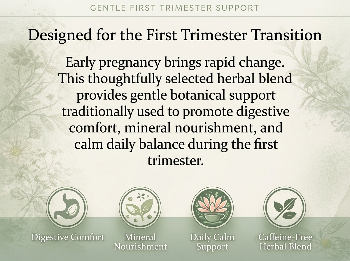 Jade Tea - Organic First Trimester Tea - Nurturing Pregnancy Tea | First Bloom | Gentle Morning Sickness Relief & Foundational Prenatal Nutrition | Caffeine-Free | Made In USA