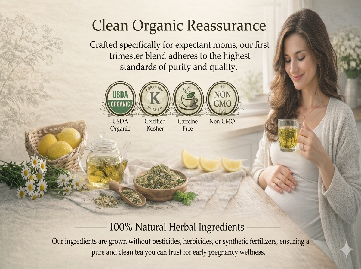 Jade Tea - Organic First Trimester Tea - Nurturing Pregnancy Tea | First Bloom | Gentle Morning Sickness Relief & Foundational Prenatal Nutrition | Caffeine-Free | Made In USA