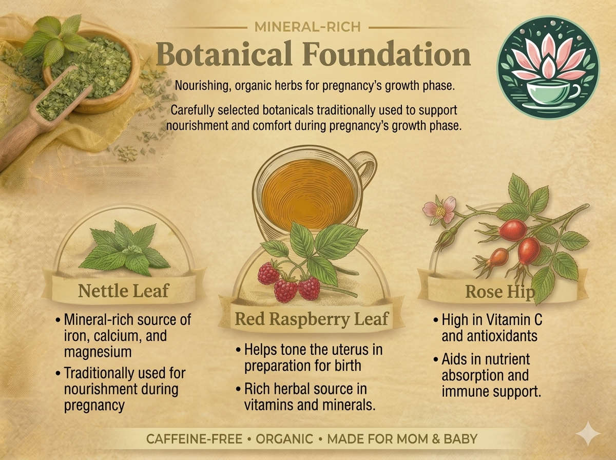 Jade Tea - Organic Second Trimester Pregnancy Tea | Uterine Toning Prep & Sustained Prenatal Mineral Support | Caffeine-Free, Fair Trade, Sustainable, Made In USA