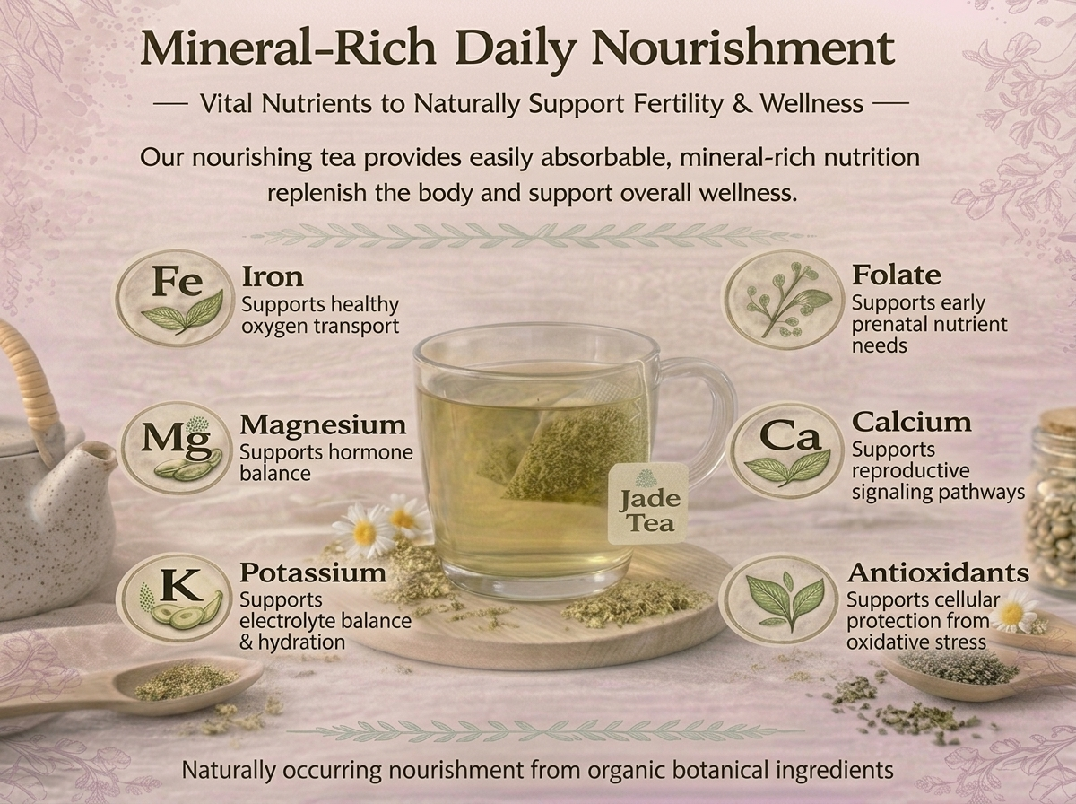 Organic Women's Fertility Tea - Red Raspberry Leaf, Lady’s Mantle, Red Clover, Chamomile, & Damiana Leaf, Hormone Balance Tea & Period Pain Relief, Made in USA, Fair Trade, & Sustainable