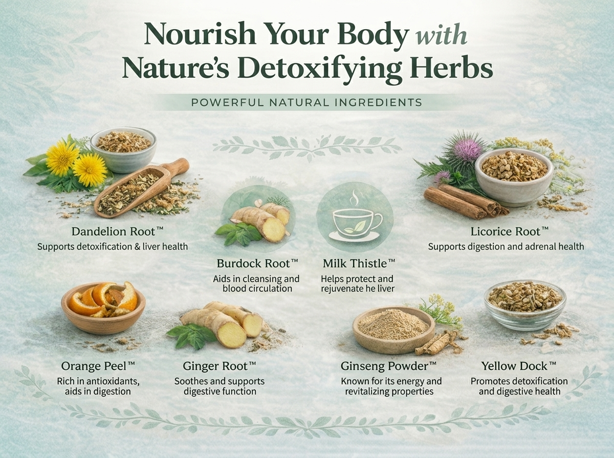 Jade Tea Organic Dandelion Root Tea For Liver Detox & Spleen Detox - Burdock Root, Ginger Root, & Orange Peel - Supports Liver, Gallbladder & Spleen Health