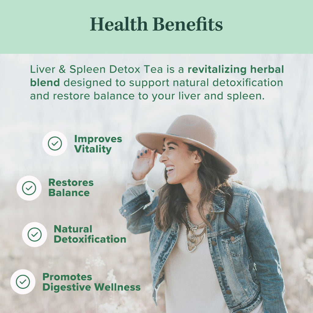 Jade Tea Organic Dandelion Root Tea For Liver Detox & Spleen Detox - Burdock Root, Ginger Root, & Orange Peel - Supports Liver, Gallbladder & Spleen Health - Apple Cinnamon Flavor