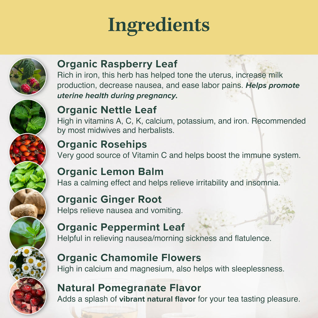 Jade Tea - Organic Second Trimester Pregnancy Tea | Uterine Toning Prep & Sustained Prenatal Mineral Support | Caffeine-Free, Fair Trade, Sustainable, Made In USA