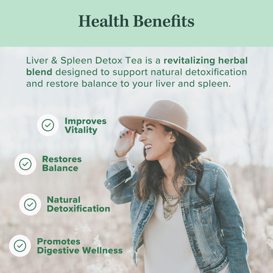 Jade Tea Organic Dandelion Root Tea For Liver Detox & Spleen Detox - Burdock Root, Ginger Root, & Orange Peel - Supports Liver, Gallbladder & Spleen Health - Apple Cinnamon Flavor