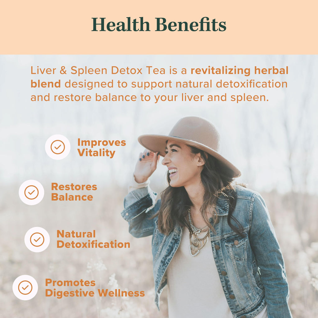 Jade Tea Organic Dandelion Root Tea For Liver Detox & Spleen Detox - Burdock Root, Ginger Root, & Orange Peel - Supports Liver, Gallbladder & Spleen Health - Apple Cinnamon Flavor
